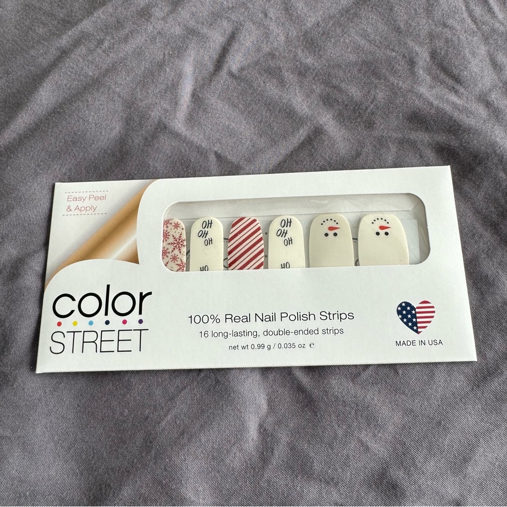 *Rare, HTF* Color Street: What a Snow Off | Christmas Holiday Winter Stripes - Picture 2 of 6